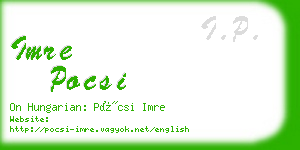 imre pocsi business card